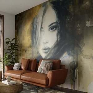 Fotomural Premium Canvas - Inocente y sensual - retrato de una mujer, cara de mujer, Gráficos - 300x210 cm