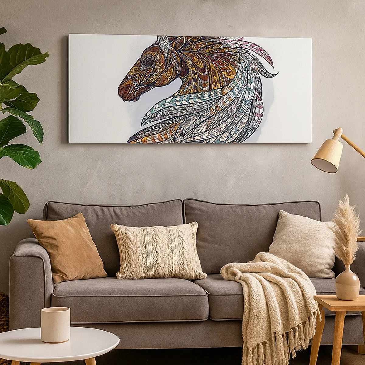Cuadro sobre lienzo - Impresión de Imagen - El corcel de un guerrero celta - 30x30 cm