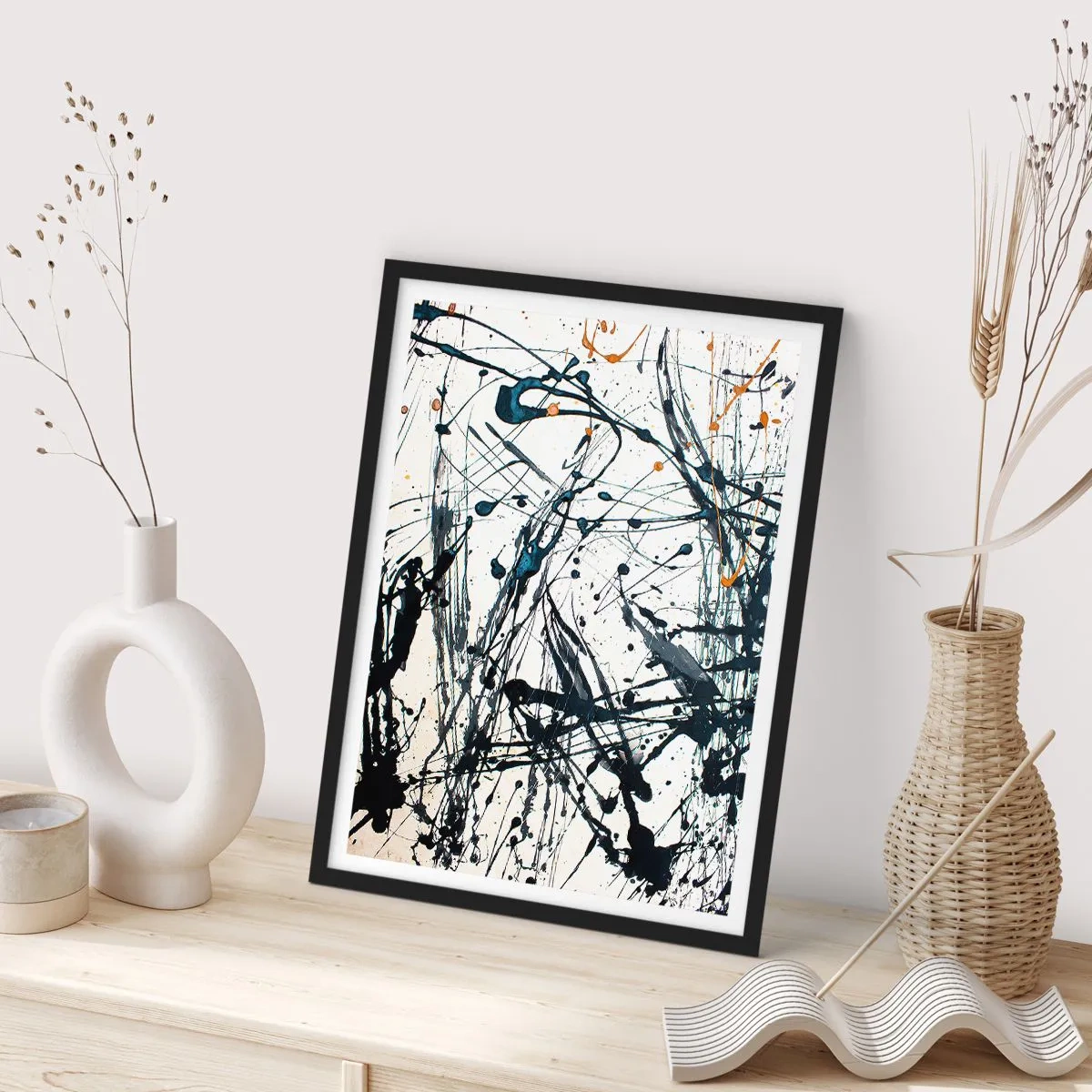 Póster en marco negro - Abstracción expresionista - 30x40 cm