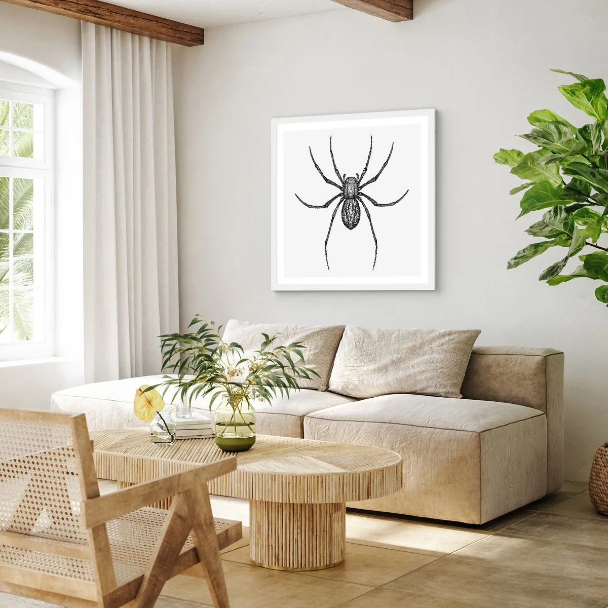 Póster en marco blanco - Precisión inquietante - 60x60 cm