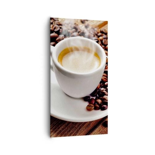 Cuadro sobre lienzo - Impresión de Imagen - Café en el banco - 65x120 cm