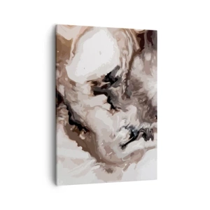 Cuadro sobre lienzo - Impresión de Imagen - Patrón abstracto en tonos marrones y blancos. - 50x70cm - El nacimiento de una galaxia - Decoración de pared moderna para salón y dormitorio ARTTOR