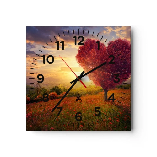 Reloj de pared - Reloj de vidrio - Te atrapa el corazón - 40x40 cm