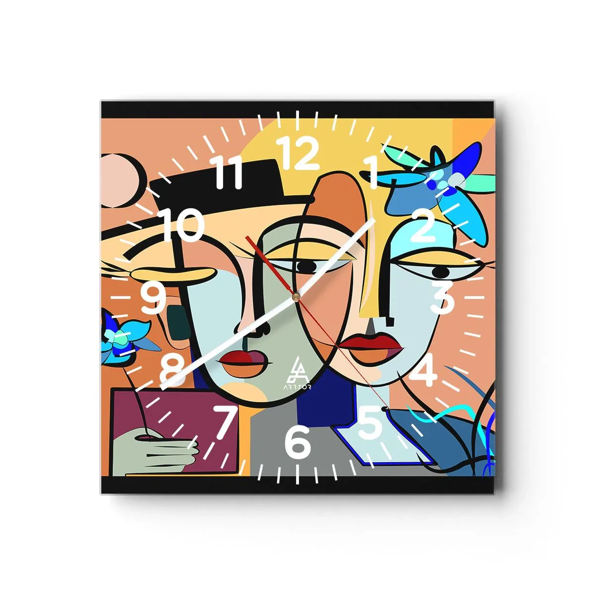 Reloj de pared - Reloj de vidrio - Randez vous de Picasso - 40x40 cm