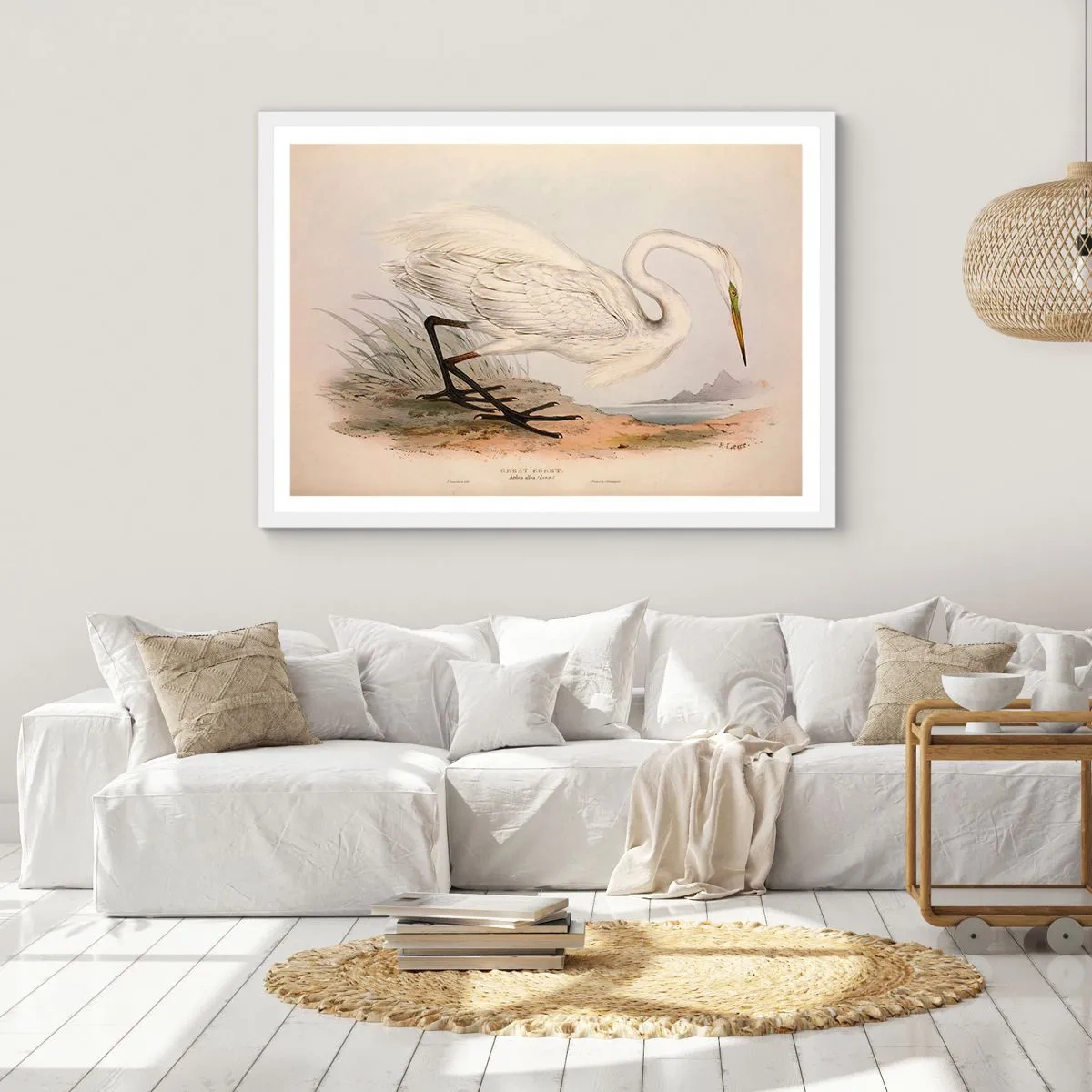 Póster en marco blanco - Dama de los juncos - 40x30 cm
