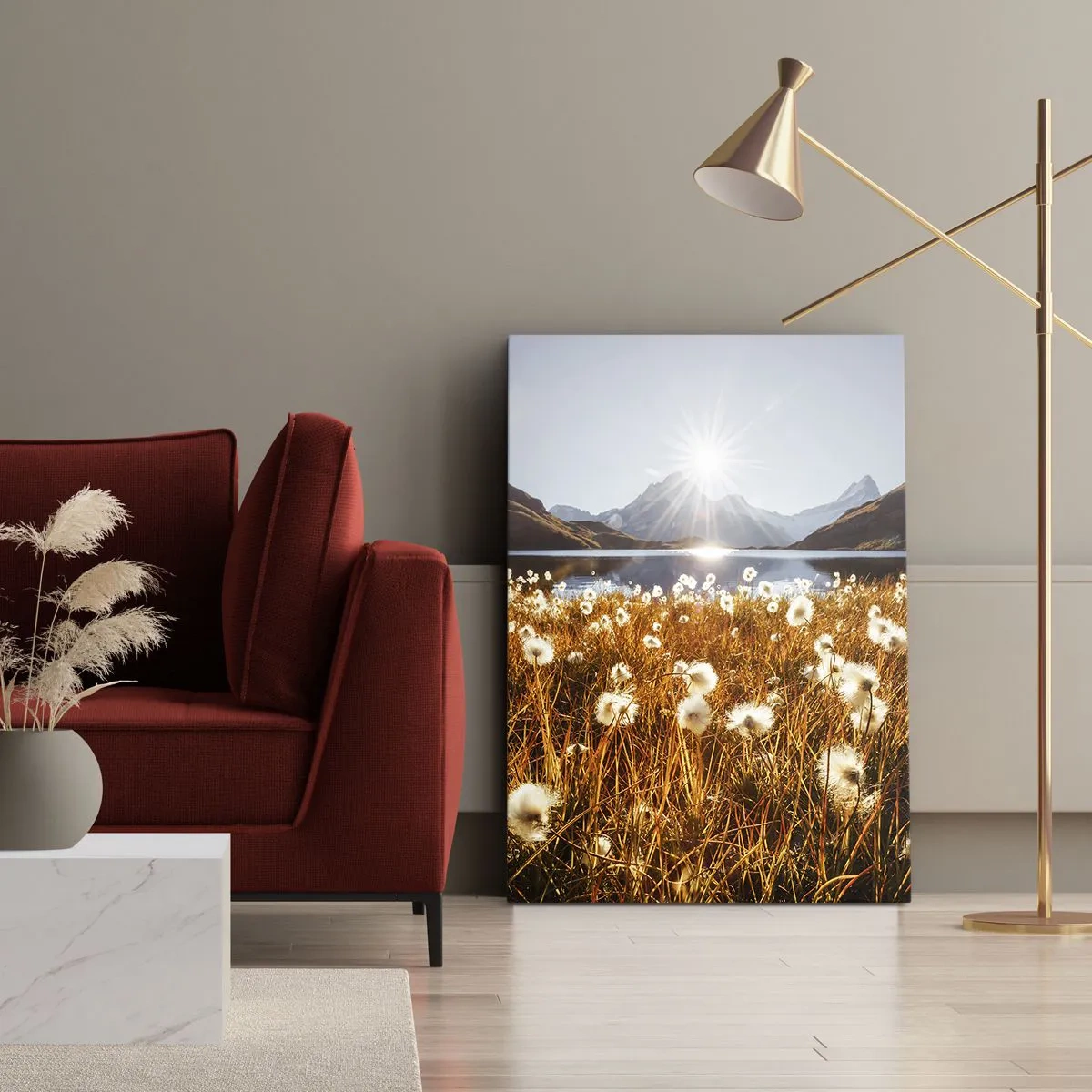 Cuadro sobre lienzo - Impresión de Imagen - Dureza de las rocas, suavidad de la hierba - 80x120 cm