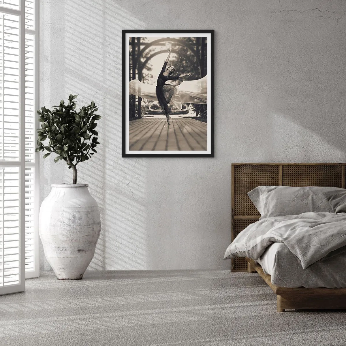 Póster en marco negro - Danza del espíritu del jardín - 40x50 cm