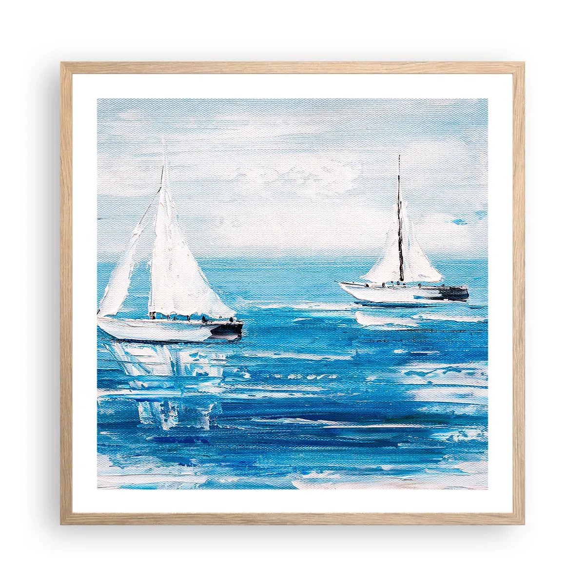 Póster en marco roble claro - Con un amigo a tu lado - 60x60 cm