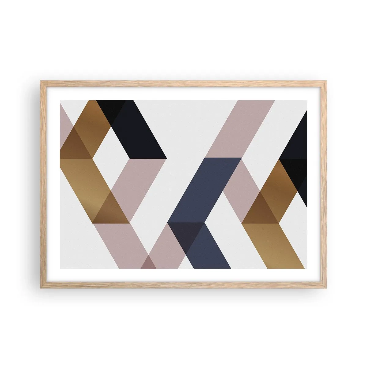 Póster en marco roble claro - Rectas y ángulos - 70x50 cm