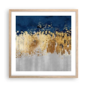 Póster en marco roble claro - Composición moderna con chispas - 50x50 cm