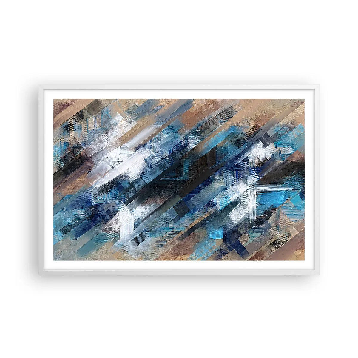 Póster en marco blanco - En una inclinación azul - 91x61 cm