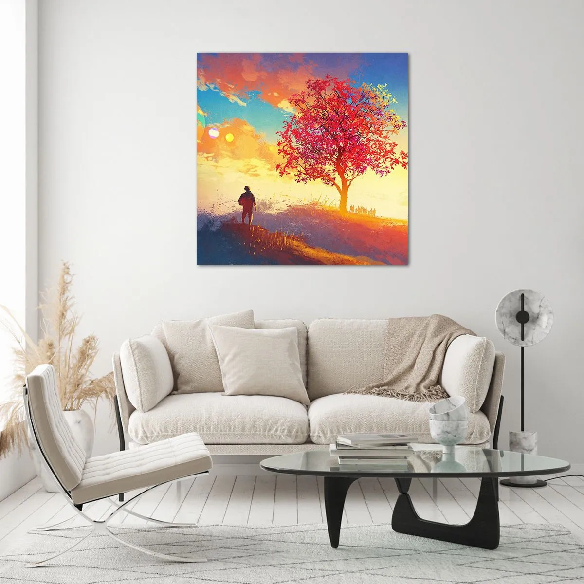 Cuadro sobre vidrio - Impresiones sobre Vidrio - Un peregrino en su destino - 60x60 cm