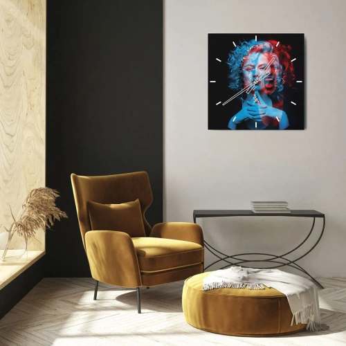 Reloj de pared - Reloj de vidrio - Alter ego - 40x40 cm