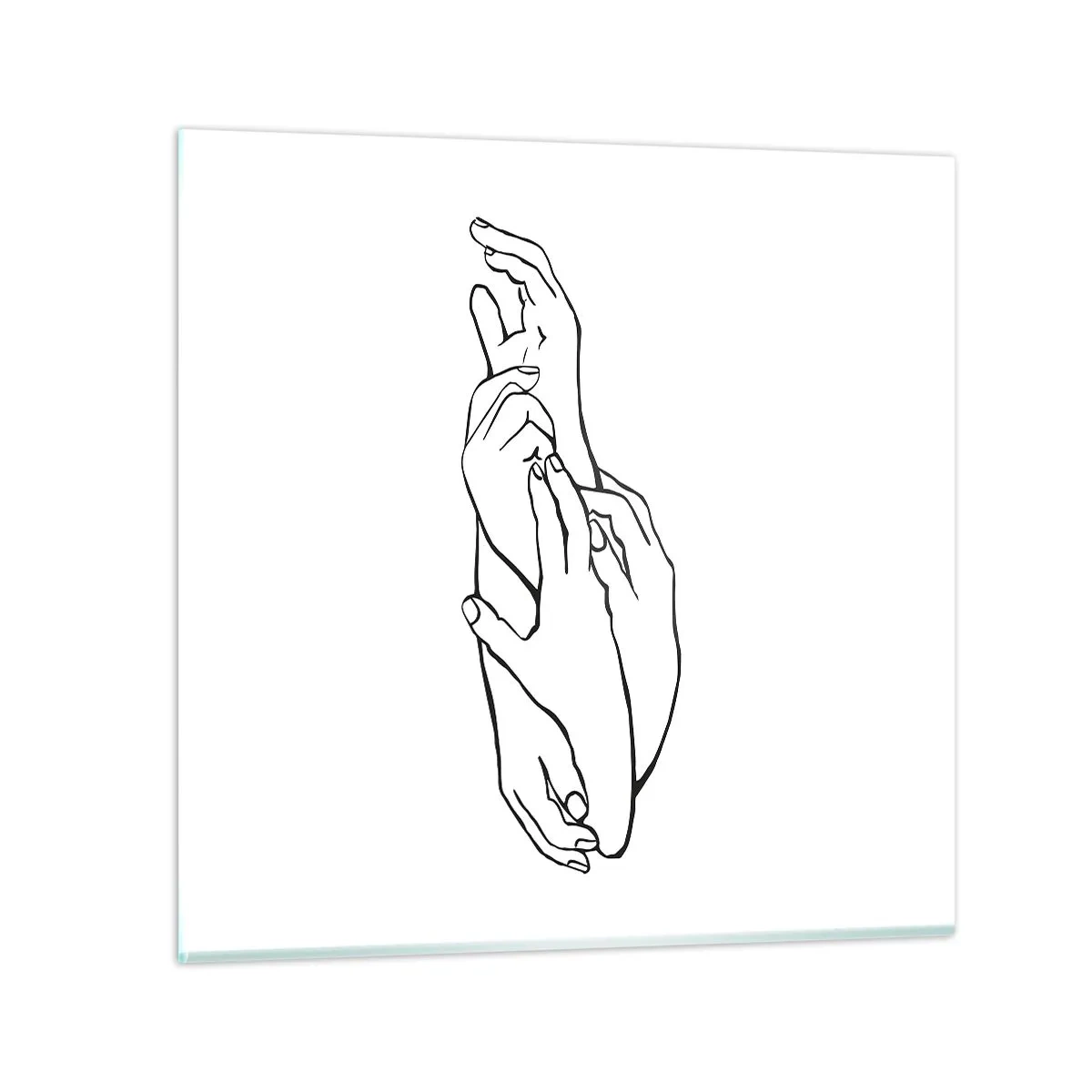 Cuadro sobre vidrio - Impresiones sobre Vidrio - El tacto - 70x70 cm