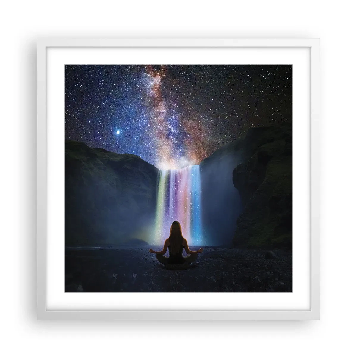 Póster en marco blanco - Armonía absoluta - 50x50 cm