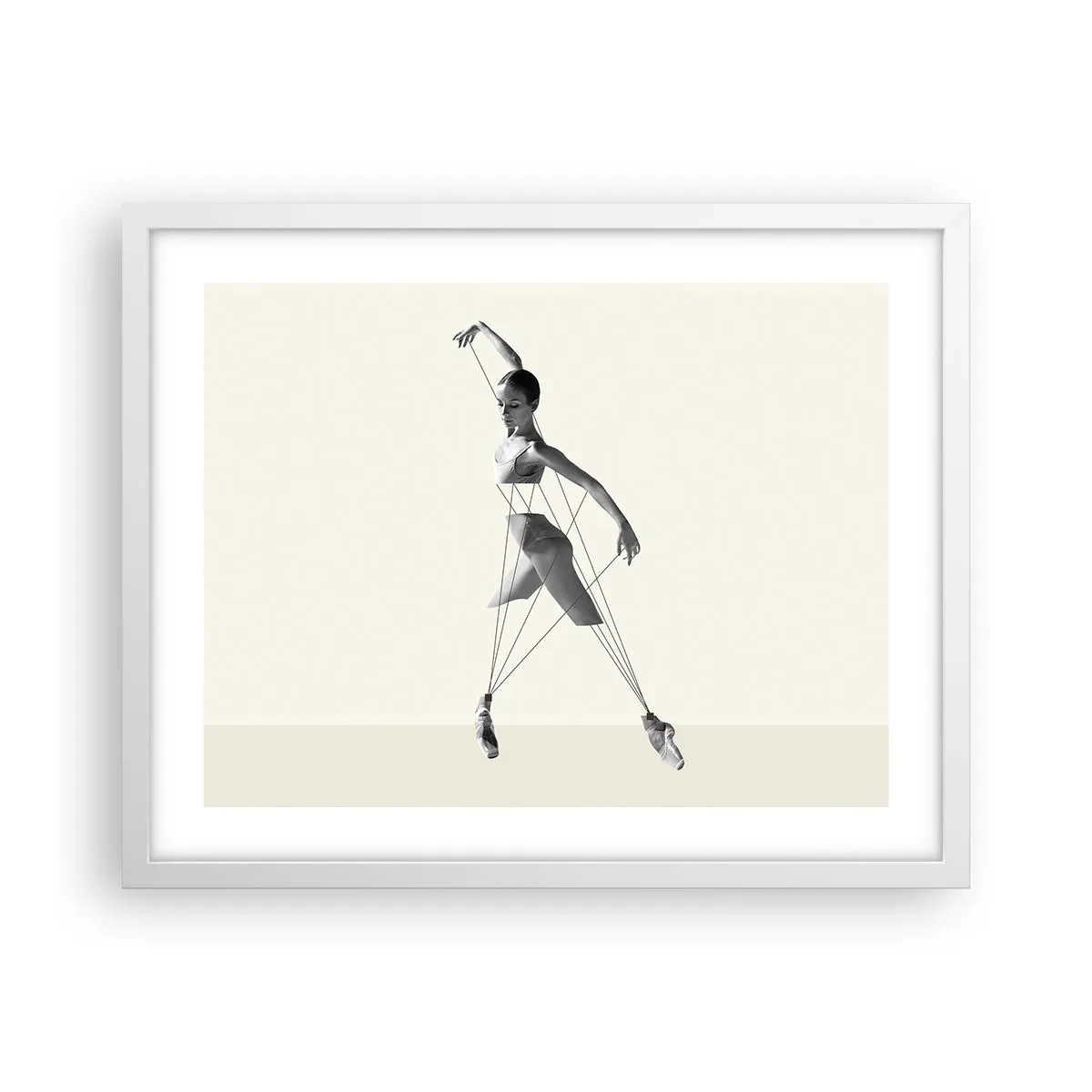 Póster en marco blanco - Títere de sí misma - 50x40 cm