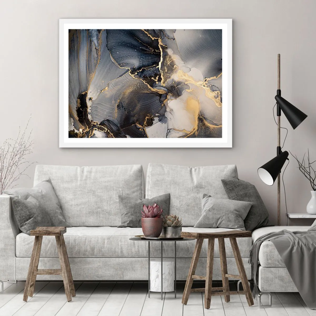 Póster en marco blanco - La vida de una piedra - 50x40 cm