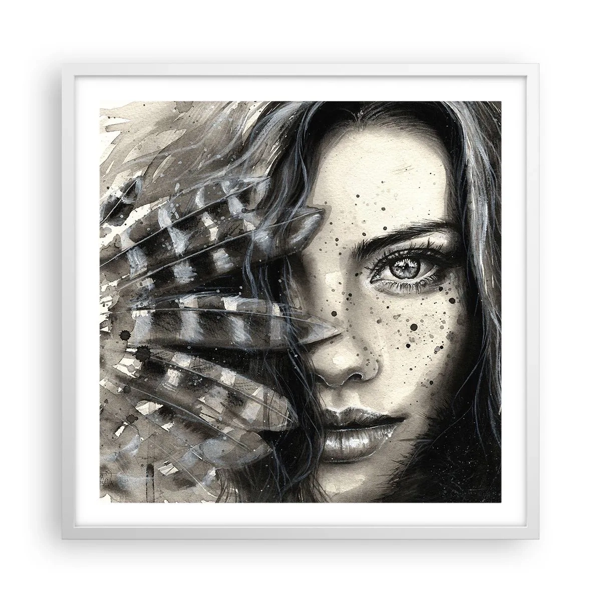 Póster en marco blanco - Belleza salvaje - 60x60 cm