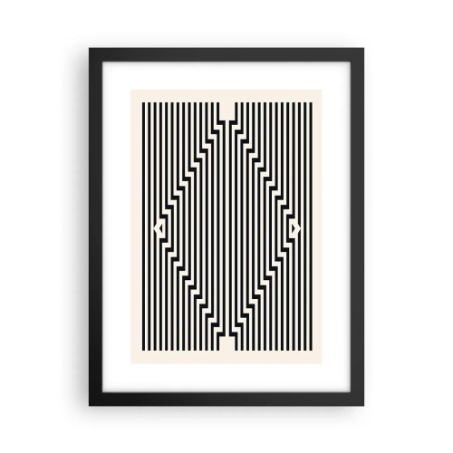 Póster en marco negro - Ilusión geométrica - 30x40 cm