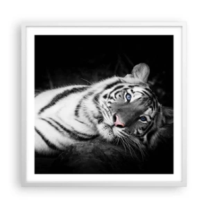 Póster en marco blanco - Salvaje y tranquilo - 60x60 cm