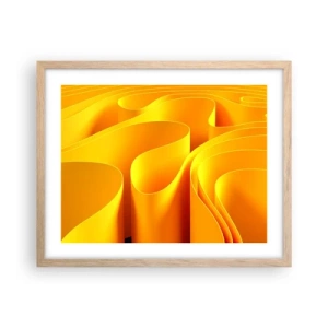Póster en marco roble claro - Como las olas del sol - 50x40 cm