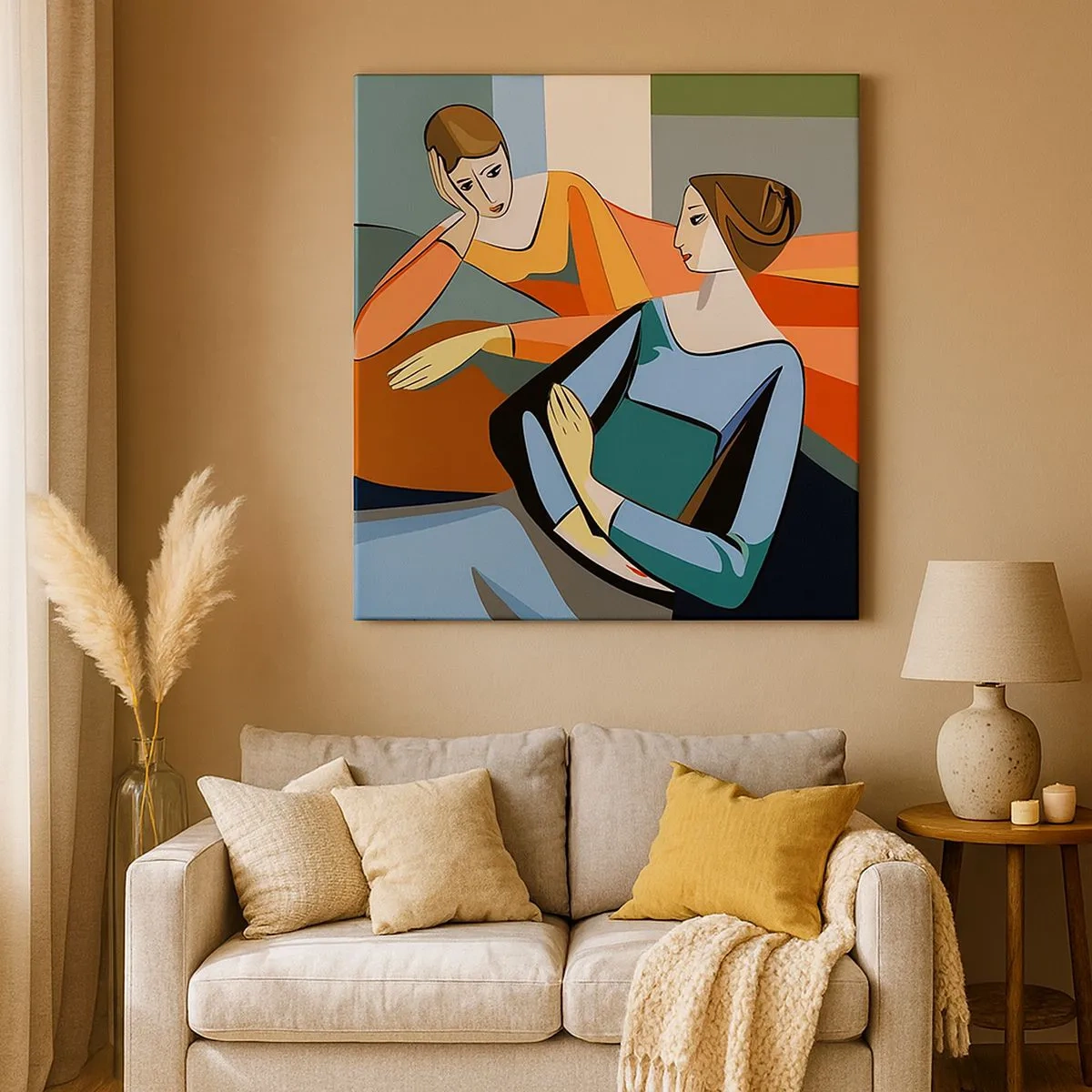 Cuadro sobre lienzo - Impresión de Imagen - Un momento de confidencias - 30x30 cm