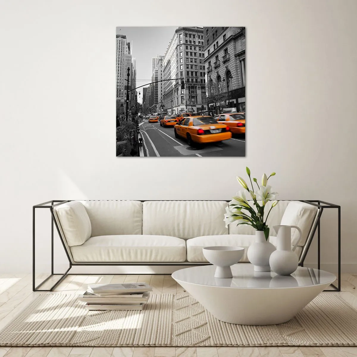 Cuadro sobre vidrio - Impresiones sobre Vidrio - Los soles de la gran ciudad - 70x70 cm