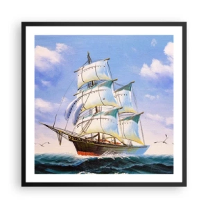 Póster en marco negro - Orgulloso con el viento - 60x60 cm