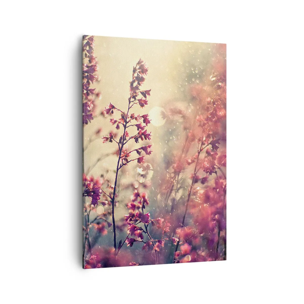 Cuadro sobre lienzo - Impresión de Imagen - Flores a la luz del sol con la naturaleza como telón de fondo - 70x100cm - Jardín secreto - Decoración de pared moderna para salón y dormitorio ARTTOR