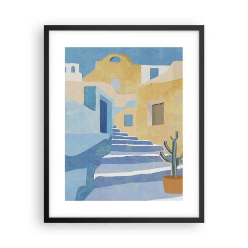 Póster en marco negro - Un día en una ciudad árabe - 40x50 cm