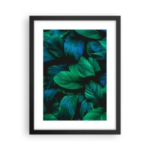 Póster en marco negro - En la multitud verde - 30x40 cm