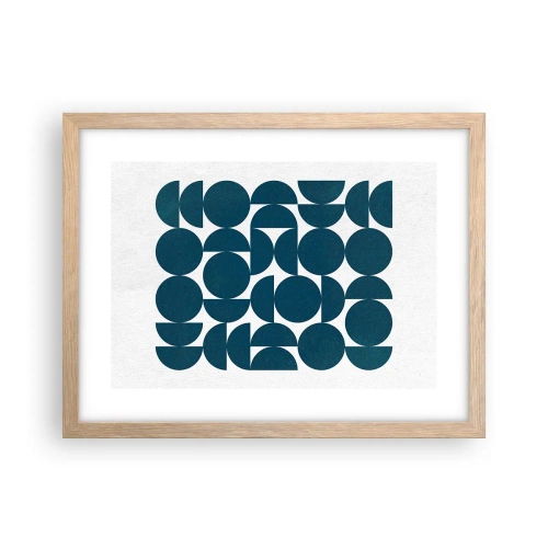 Póster en marco roble claro - Círculos y semicírculos - 40x30 cm