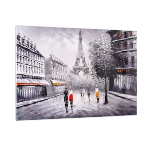 Cuadro sobre vidrio - Impresiones sobre Vidrio - Un paseo parisino - 120x80cm - Un paseo parisino - Decoración de pared moderna para salón y dormitorio ARTTOR