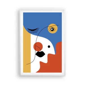Póster en marco blanco - Retrato deconstruido - 61x91 cm