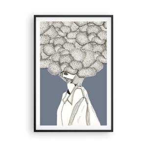 Póster en marco negro - Con la cabeza en las nubes - 61x91 cm