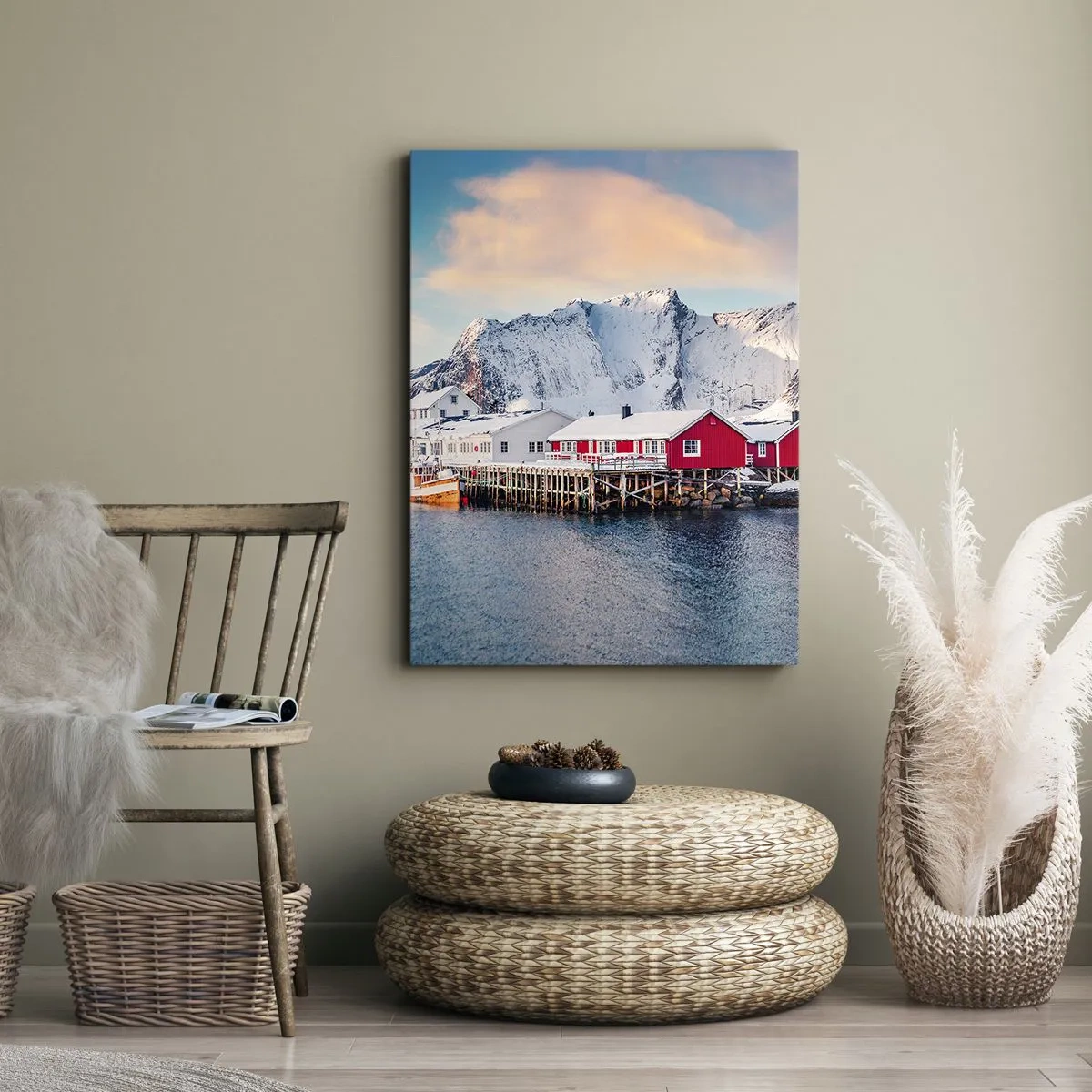 Cuadro sobre lienzo - Impresión de Imagen - Un retiro en el norte - 45x80 cm