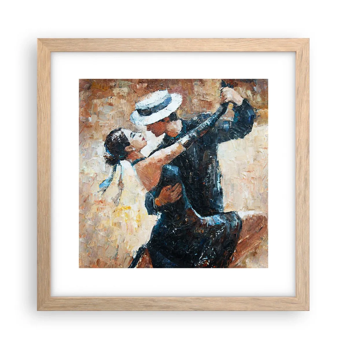 Póster en marco roble claro - Estilo Rudolf Valentino - 30x30 cm