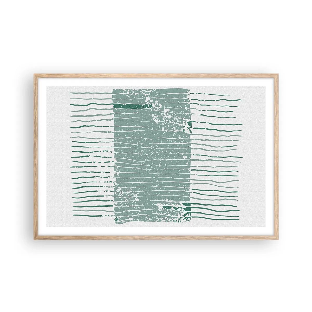 Póster en marco roble claro - Abstracción marina - 91x61 cm