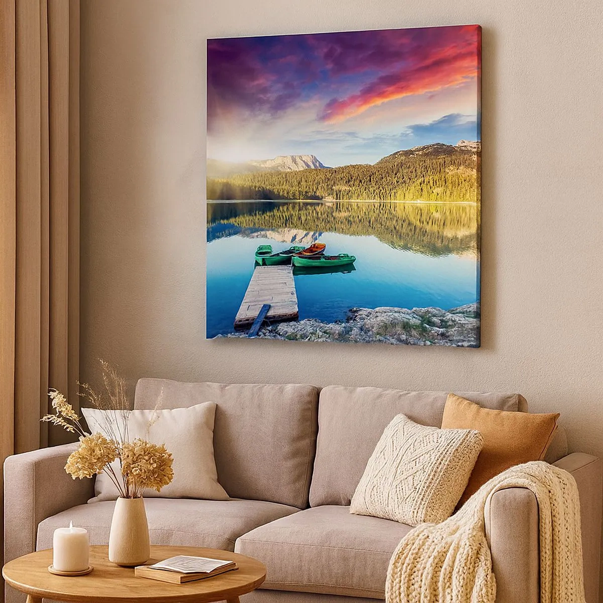 Cuadro sobre lienzo - Impresión de Imagen - Sobre el agua tan suave como un espejo - 30x30 cm