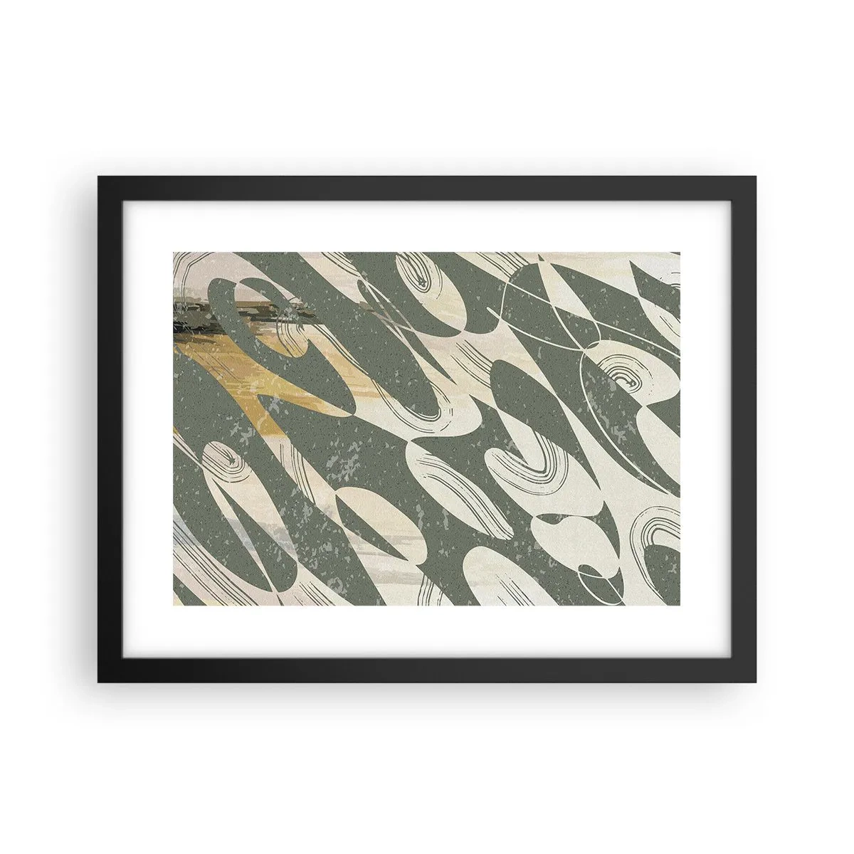 Póster en marco negro - Abstracción rítmica - 40x30 cm