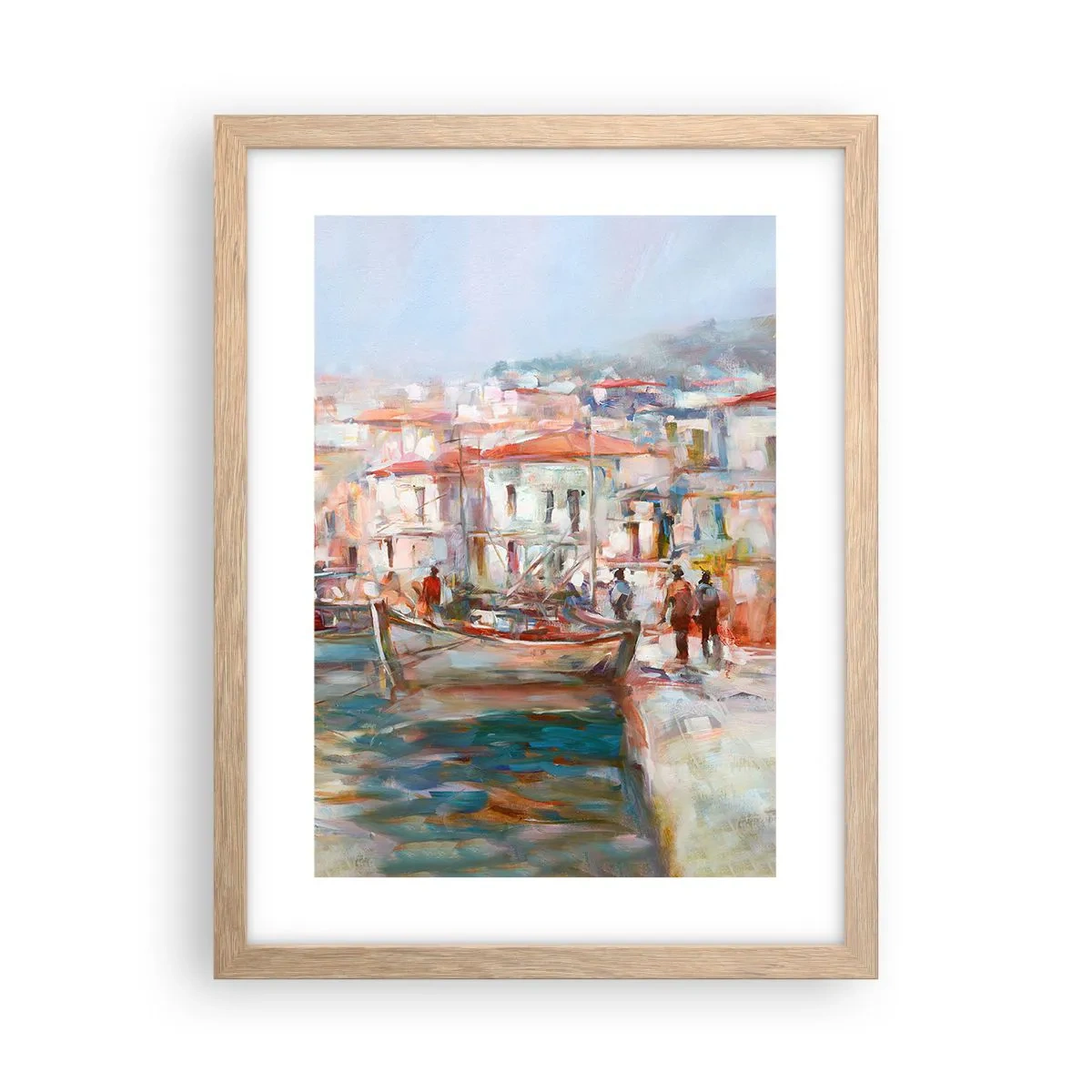 Póster en marco roble claro - Vacaciones en colores pastel - 30x40 cm