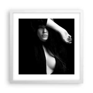 Póster en marco blanco - Escuela de seducción - 40x40 cm