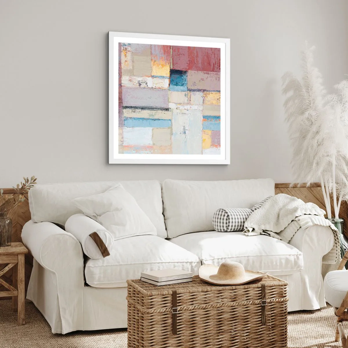 Póster en marco blanco - La tranquilidad de la geometría - 60x60 cm