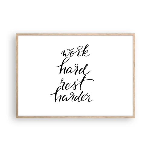 Póster en marco roble claro - Balance de vida - 100x70 cm