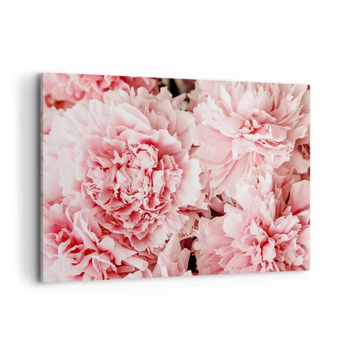 Cuadro sobre lienzo - Impresión de Imagen - Peonías rosas sutiles en un entorno delicado. - 120x80cm - Sueño rosa - Decoración de pared moderna para salón y dormitorio ARTTOR
