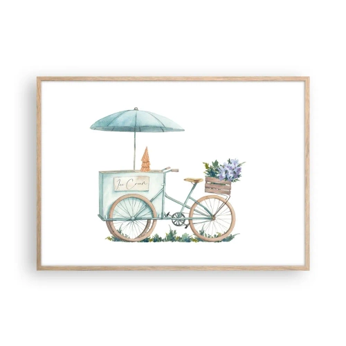 Póster en marco roble claro - Dulce recuerdo del verano - 100x70 cm