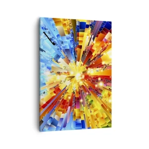 Cuadro sobre lienzo - Impresión de Imagen - Una explosión dinámica de color y luz. - 50x70cm - In medias res - Decoración de pared moderna para salón y dormitorio ARTTOR
