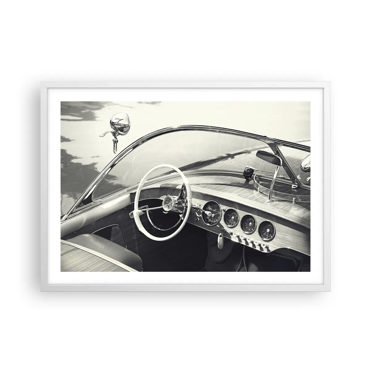 Póster en marco blanco - Tiempo para los ricos - 70x50 cm