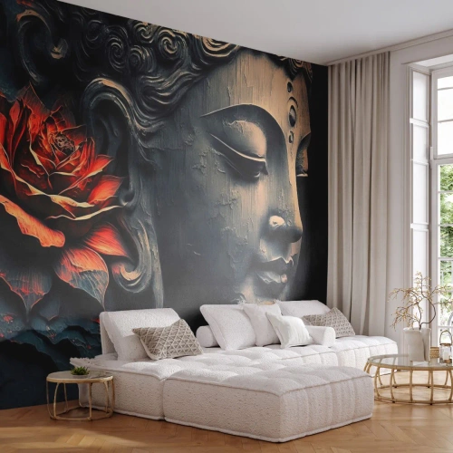 Fotomural Premium Sand - En sintonía con el mundo - Buda, India, Meditación - 400x280 cm