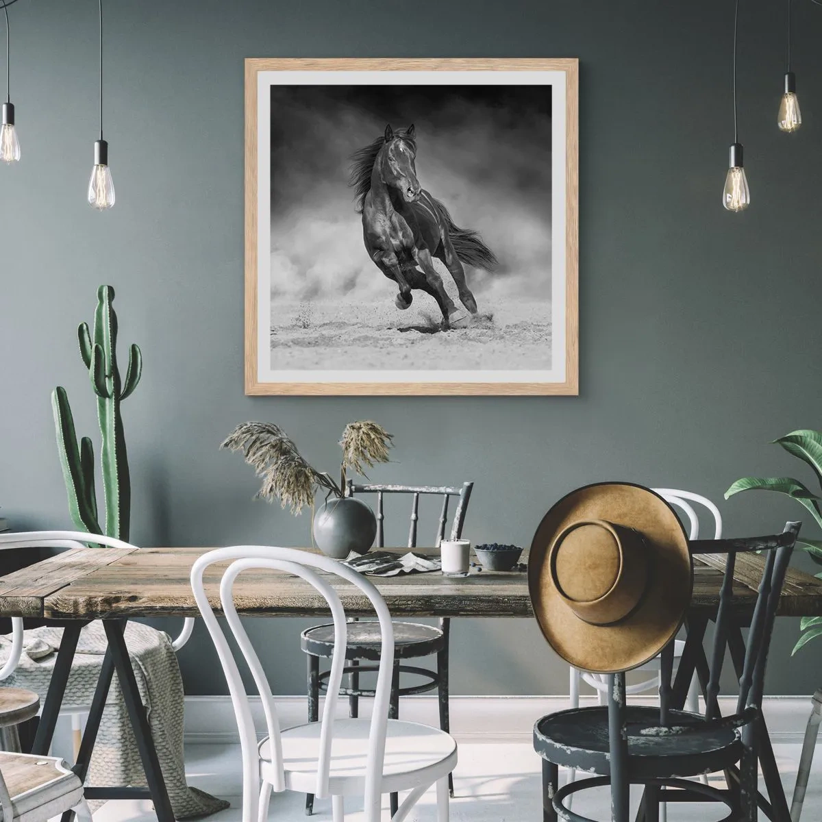 Póster en marco roble claro - Digno del propio emir - 40x40 cm